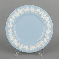 WEDGWOOD White On Blue Embossed Queens Ware 11 Place Settings Plus Extras