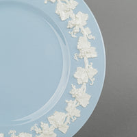 WEDGWOOD White On Blue Embossed Queens Ware 11 Place Settings Plus Extras