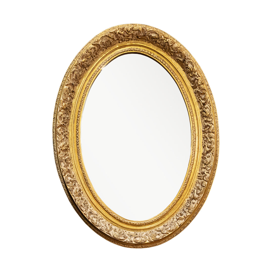 Gold Finish Oval Decor Mirror