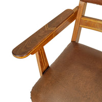 Inlaid Deco Style Arm Chair With Red Vinyl