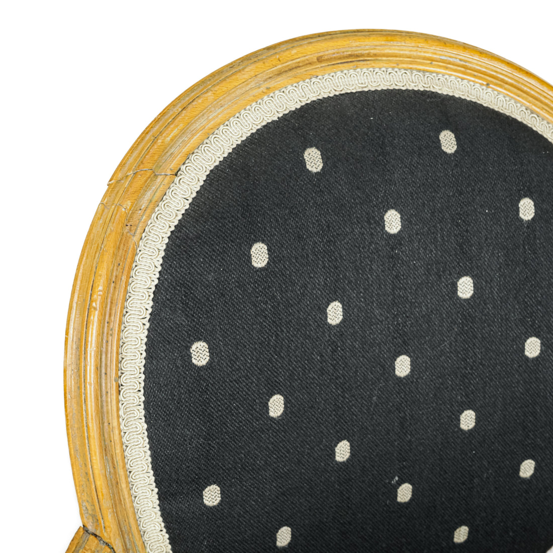 Arm Chair White Spotted Black Upholstery