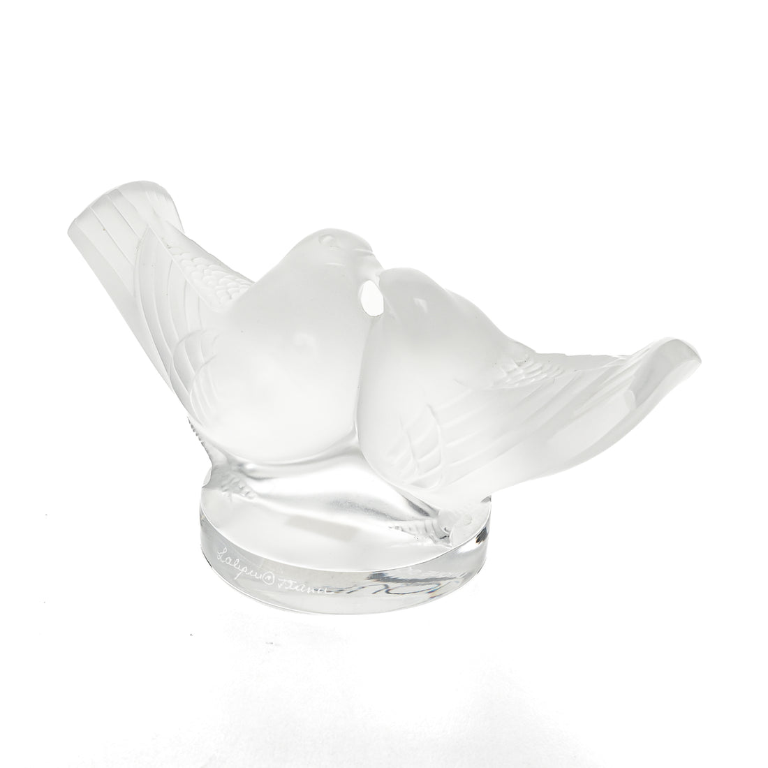 LALIQUE Figurine Lovebirds Kissing 61055
