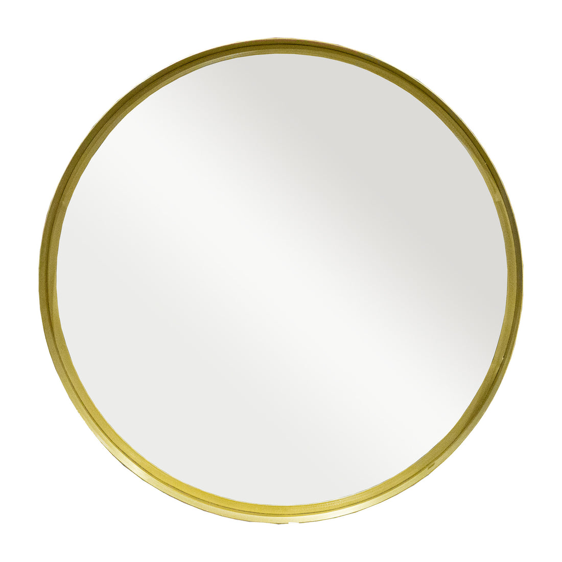CB2 Brushed Brass Finish Round Mirror