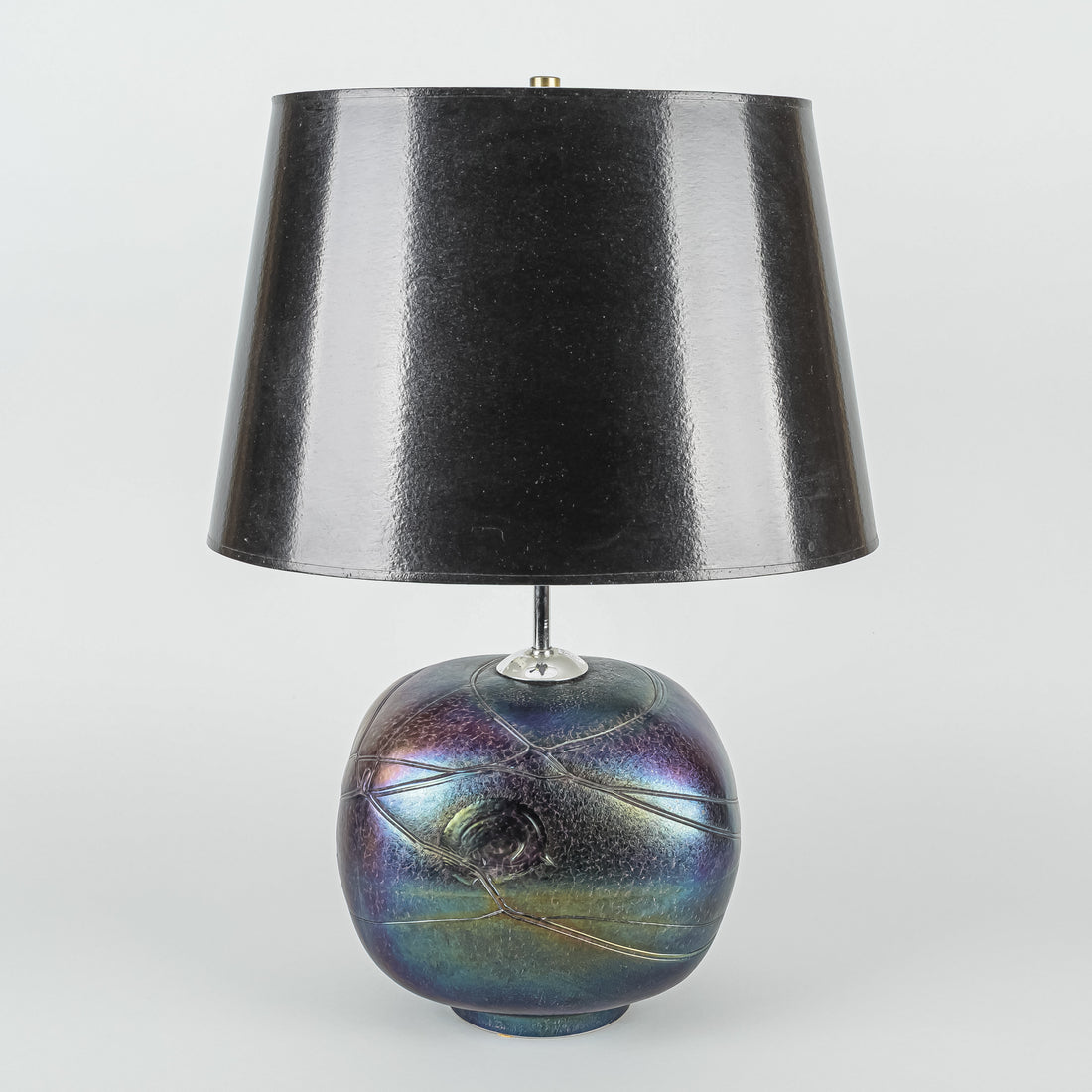 BODA Volcano Glass Lamp With Black Shade Studio Model 98172