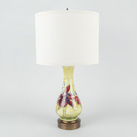 MOORCROFT Orchid on Green/Yellow Ground Lamp With Shade