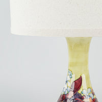 MOORCROFT Orchid on Green/Yellow Ground Lamp With Shade