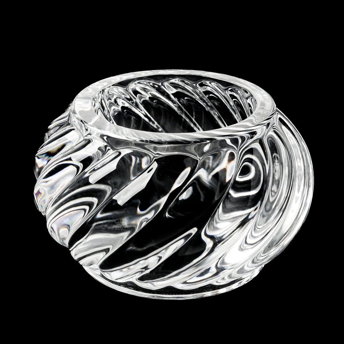 BACCARAT Bambous Swirl Napkin Rings Set Of 2 Boxed