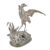 Unknown Artist-Bird With Fish Antique Cast Bronze