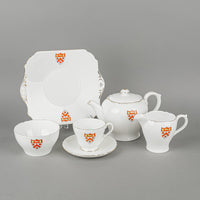 SHELLEY Cambridge Trinity College Crest Tea Set 18 Pieces