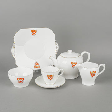 SHELLEY Cambridge Trinity College Crest Tea Set 18 Pieces