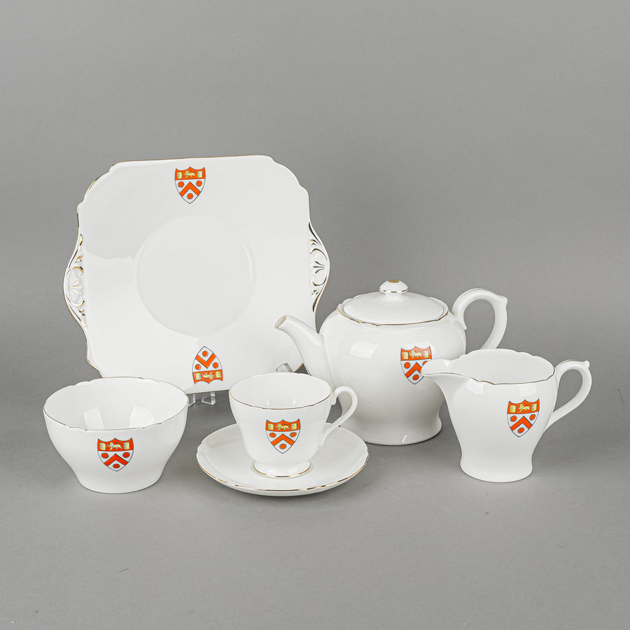 SHELLEY Cambridge Trinity College Crest Tea Set 18 Pieces