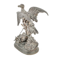 Unknown Artist-Bird With Fish Antique Cast Bronze