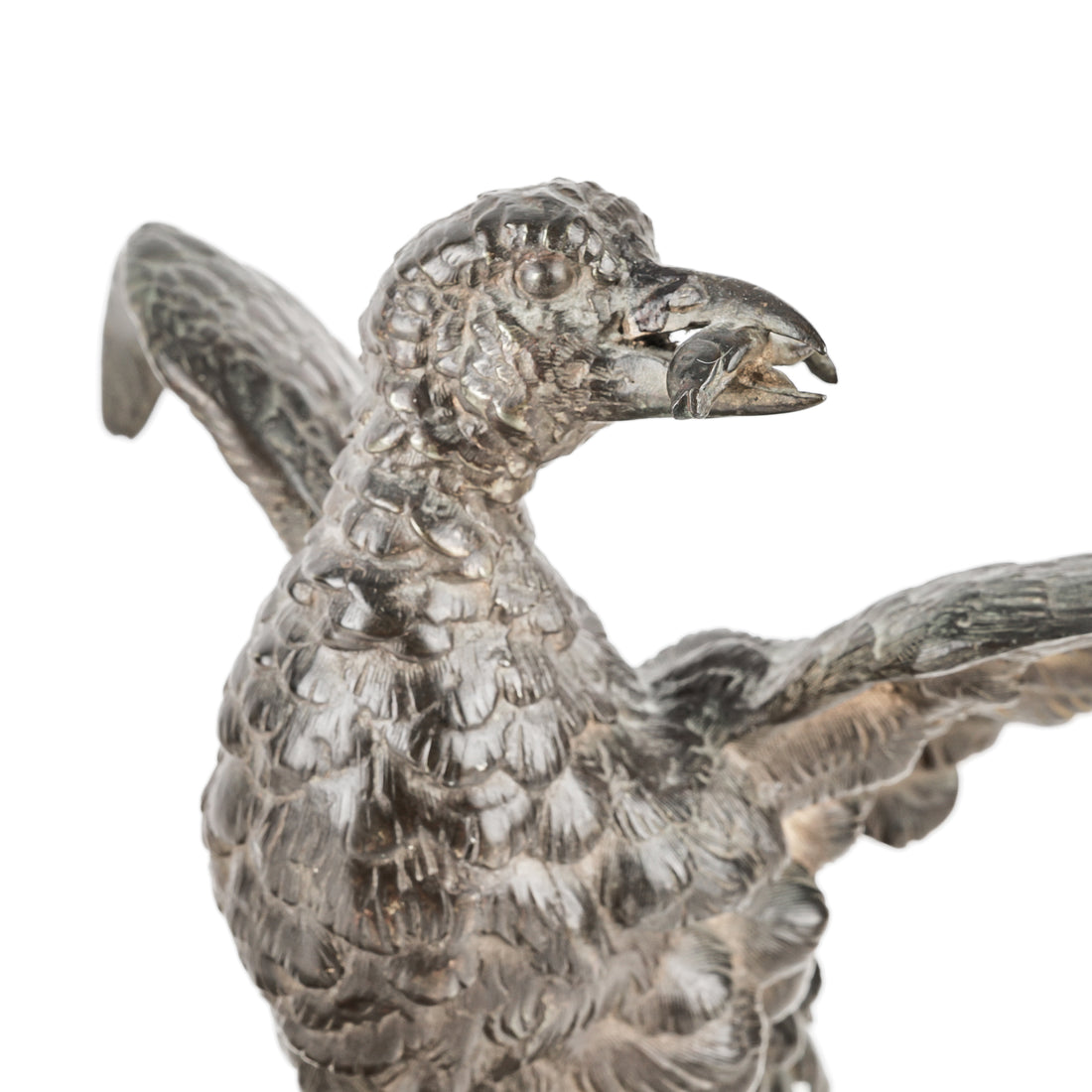 Unknown Artist-Bird With Fish Antique Cast Bronze