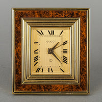 GUCCI Brass Swiss 8 Day Desk Alarm Clock
