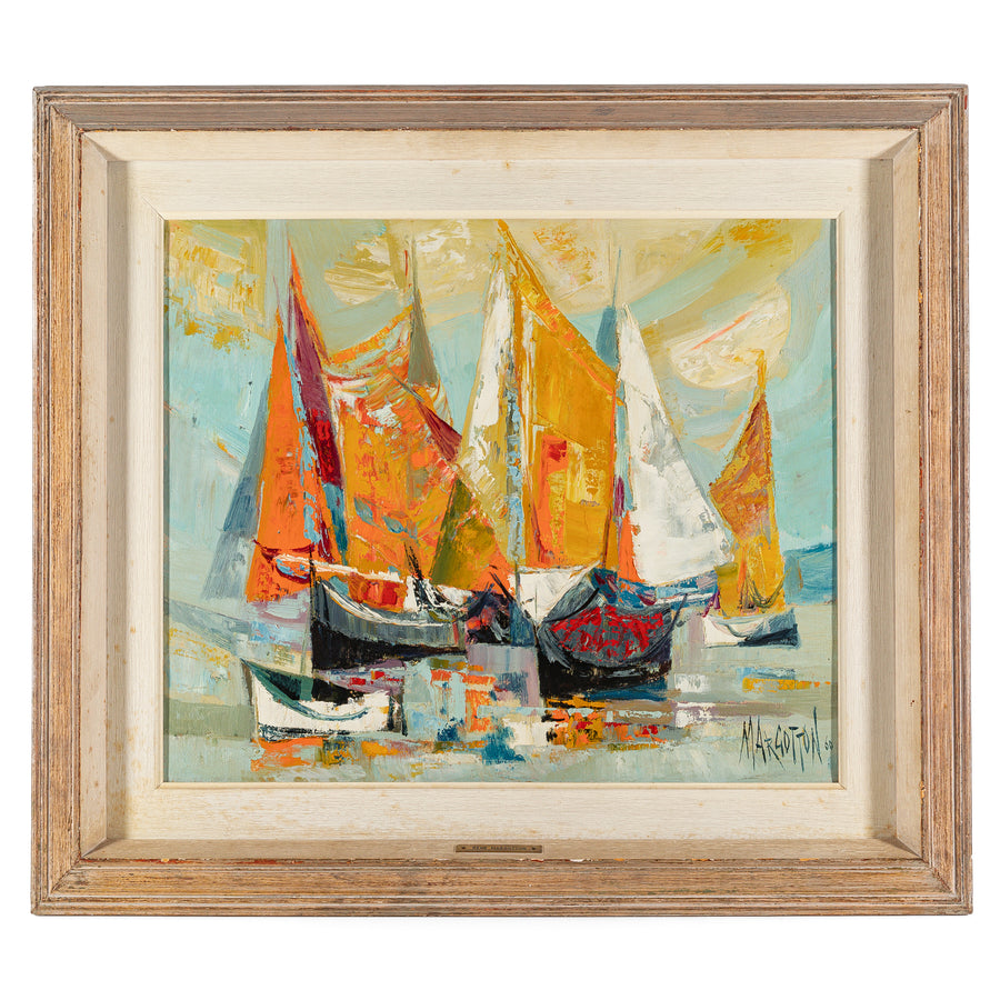 Rene Margotton (French 1915-2009) Sailboats Oil on Canvas
