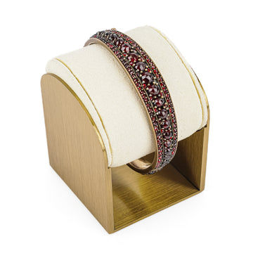 Bohemian Garnet Hinged Bangle