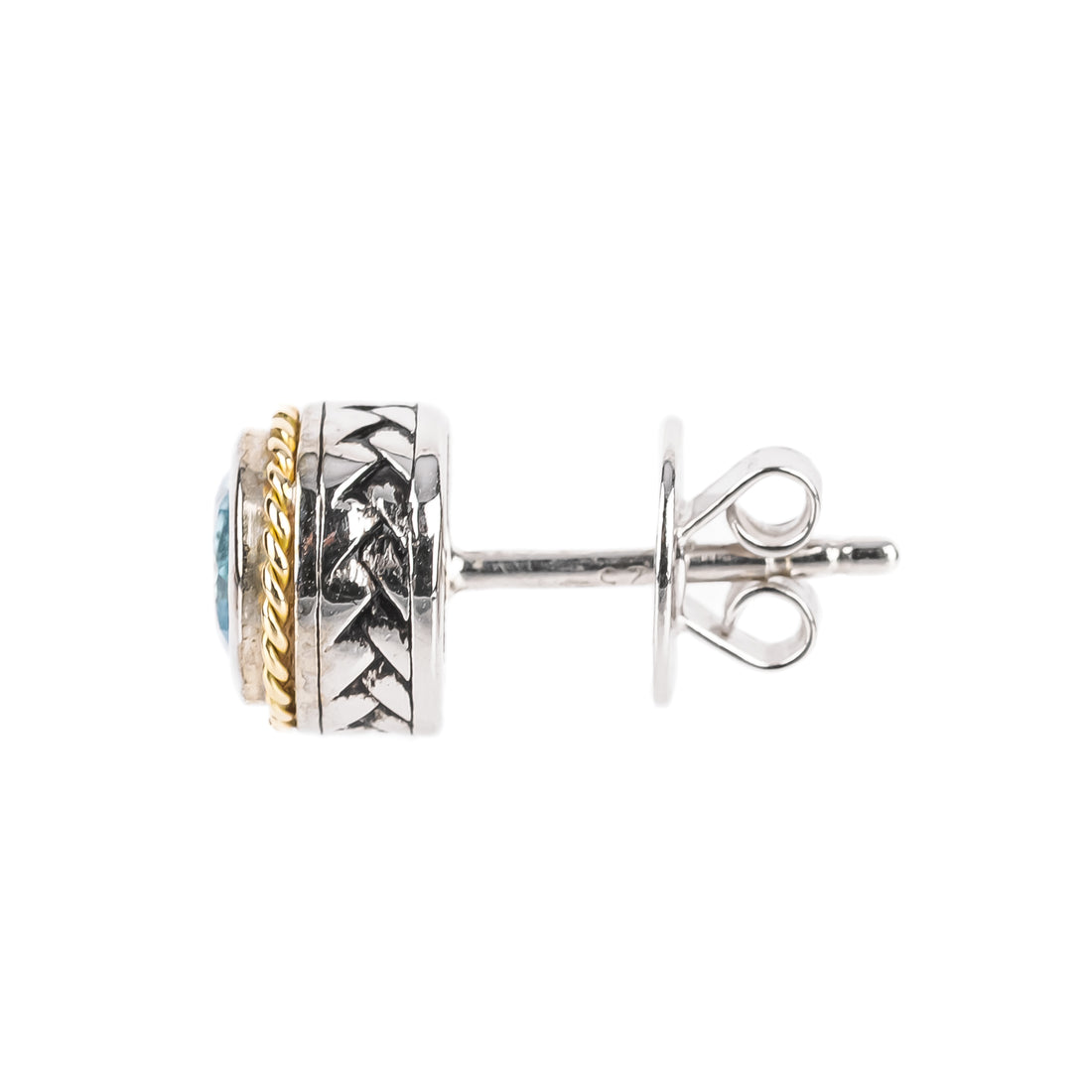 EFFY 18K And Sterling Silver Blue Topaz Studs
