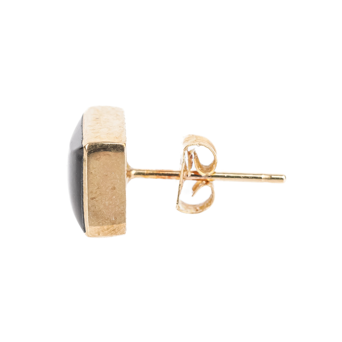 10K Yellow Gold Square Onyx Studs