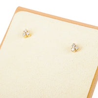14K Yellow Gold Three-Diamond Studs