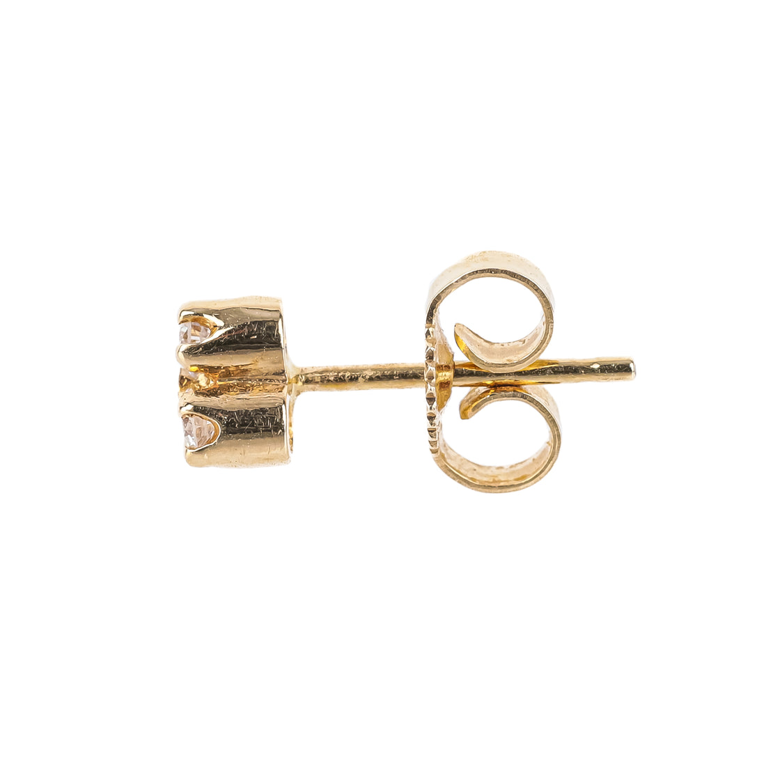 14K Yellow Gold Three-Diamond Studs