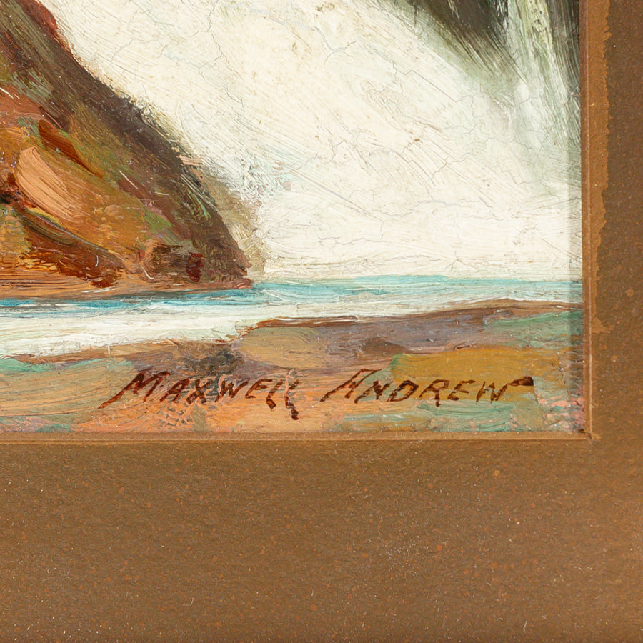 Maxwell Andrew (Canadian 20th C) Waterfall Oil on Board