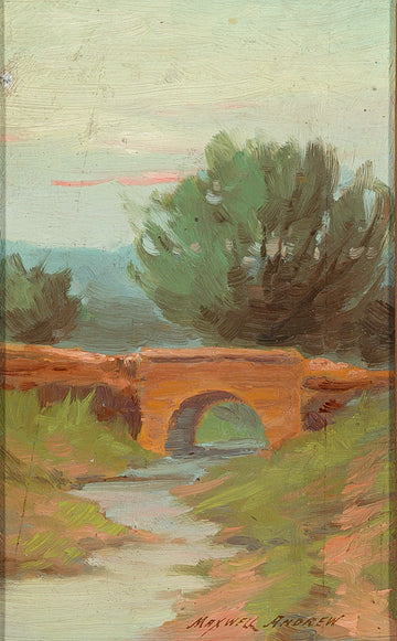 Maxwell Andrew (Canadian 20th C)  Landscape With Creek And Bridge