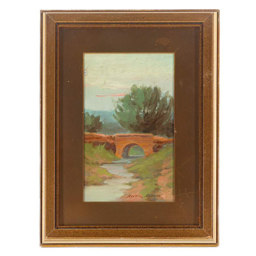 Maxwell Andrew (Canadian 20th C)  Landscape With Creek And Bridge