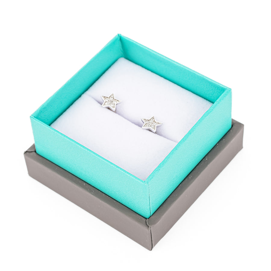 EFFY Sterling Silver Diamond Star Studs