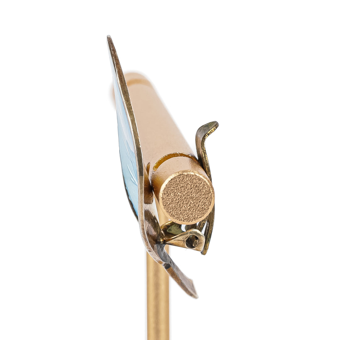 DAVID ANDERSEN Sterling Silver Guilloche Enamel Leaf Clips And Brooch