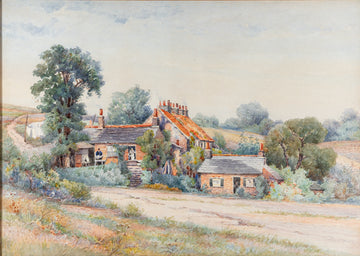 Joseph Thomas Rolph (Canadian 1831-1916) "Old Houses Shirley Heights, Surrey Eng"