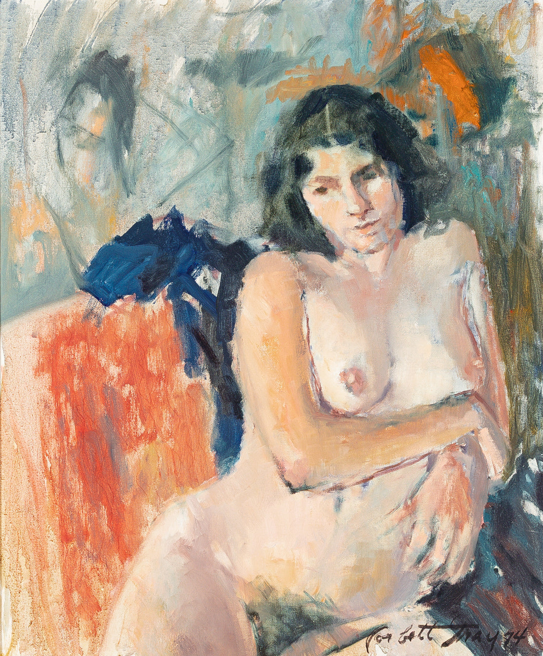 Corbett Moffat Gray (Canadian 1913-1991) Seated Nude