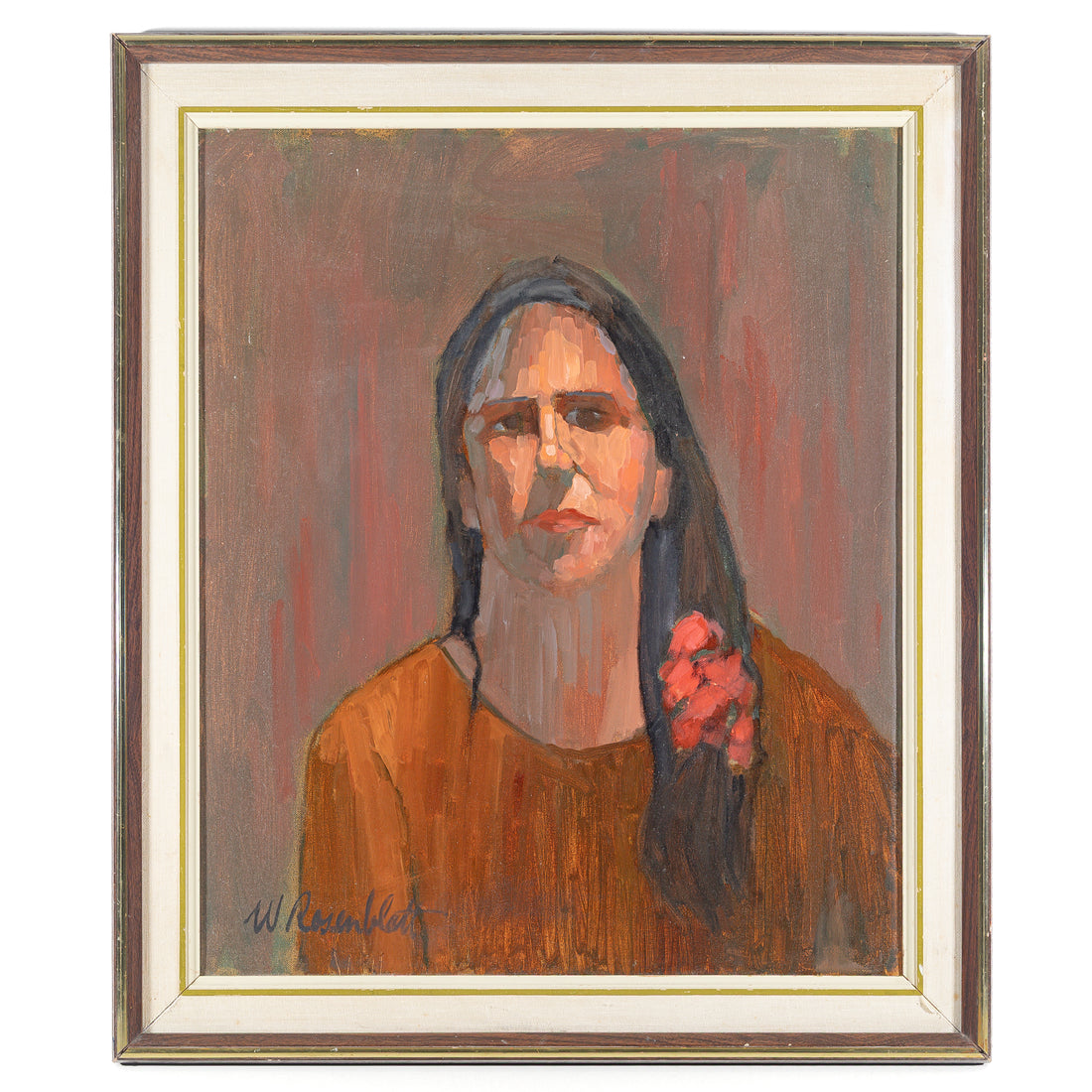 W. Rosenblatt (20th C) Portrait Woman With Flowers In Hair