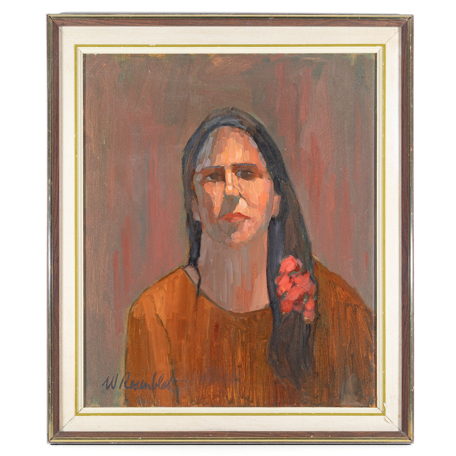 W. Rosenblatt (20th C) Portrait Woman With Flowers In Hair