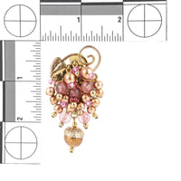 CHAMELEON Gold Tone Purple Beaded Cluster Clips