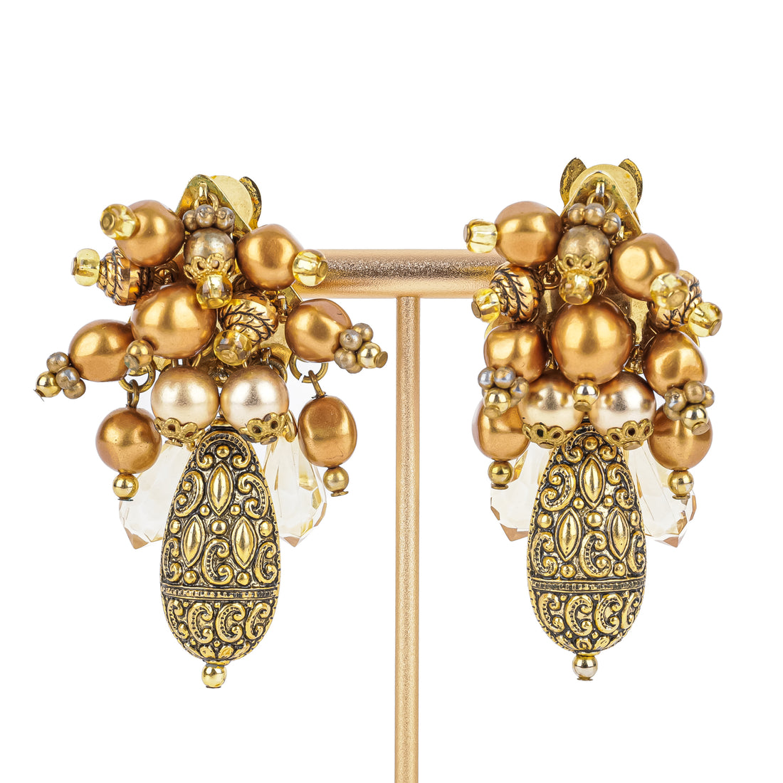 CHAMELEON Bronze Bead Cluster Clips