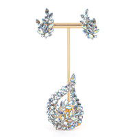 SHERMAN Brooch And Clips Set - Blue Branches