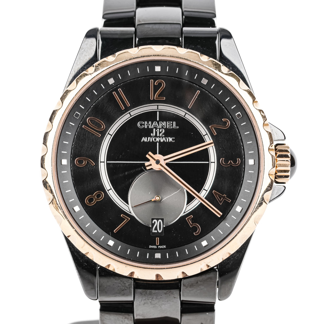 CHANEL J12 H3838 Gold Tone Black Ceramic Watch