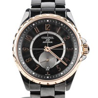 CHANEL J12 H3838 Gold Tone Black Ceramic Watch