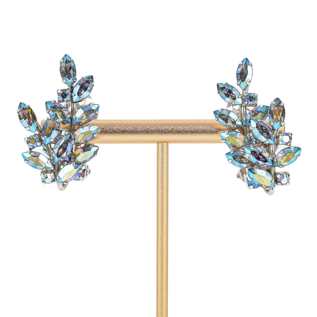 SHERMAN Brooch And Clips Set - Blue Branches