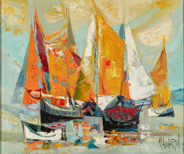 Rene Margotton (French 1915-2009) Sailboats Oil on Canvas