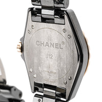 CHANEL J12 H3838 Gold Tone Black Ceramic Watch