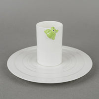 ALESSI Toyo Ito KAERU Espresso Cup & Saucers Set Of 2 - 4 Pieces