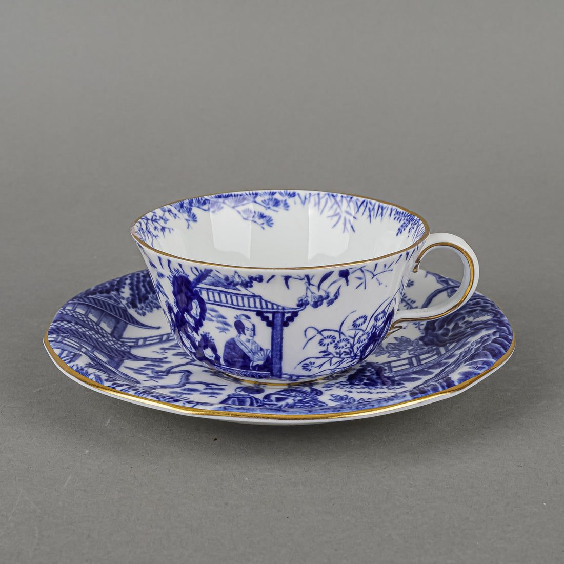 ROYAL CROWN DERBY Mikado Cup & Saucer - Low Flat Cup