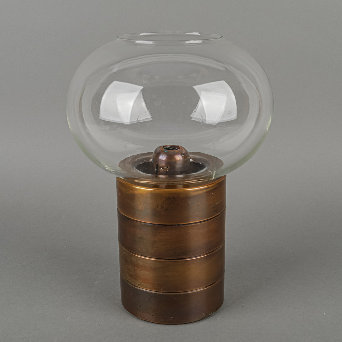 FOHL Germany Mid-Century Modern Spring Loaded Candle Holder With Hurricane