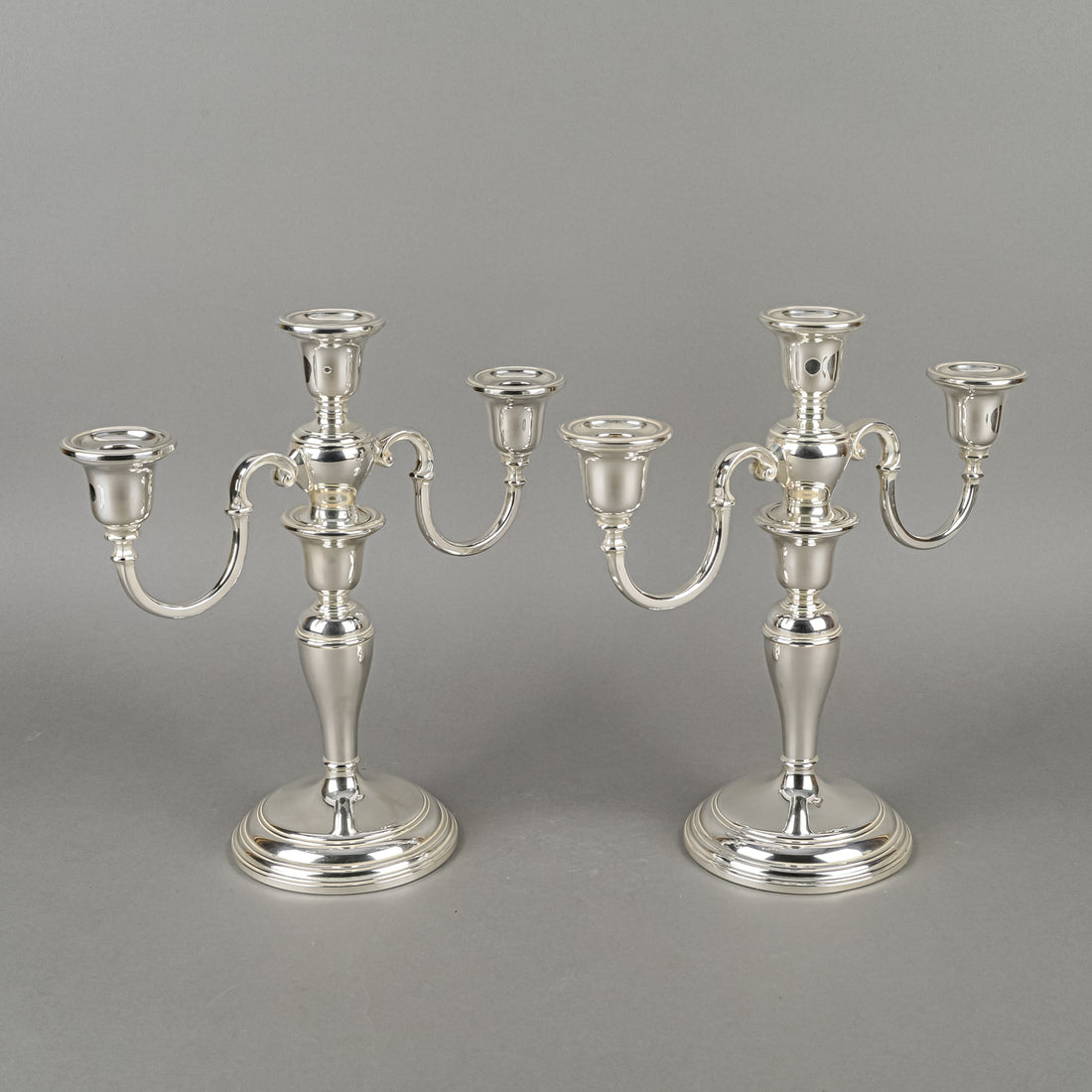 BIRKS Sterling 3 Light Convertible Candelabra Set of 2