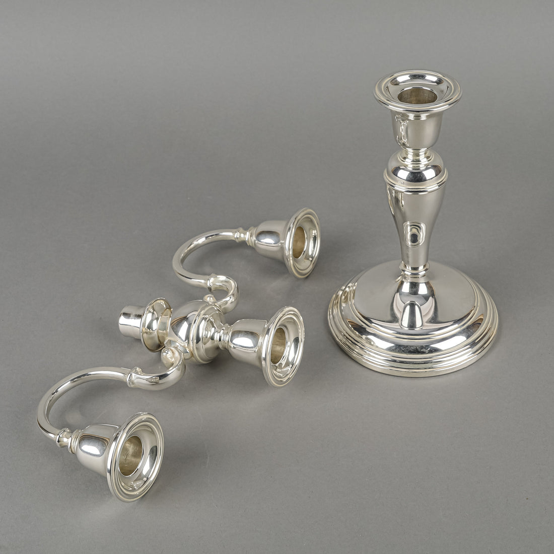 BIRKS Sterling 3 Light Convertible Candelabra Set of 2