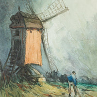 Georges Chavignaud (Canadian  1865-1944) Windmill And Figure