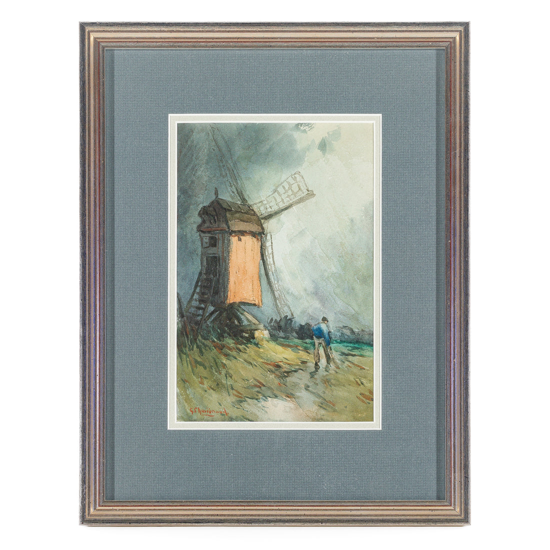 Georges Chavignaud (Canadian  1865-1944) Windmill And Figure