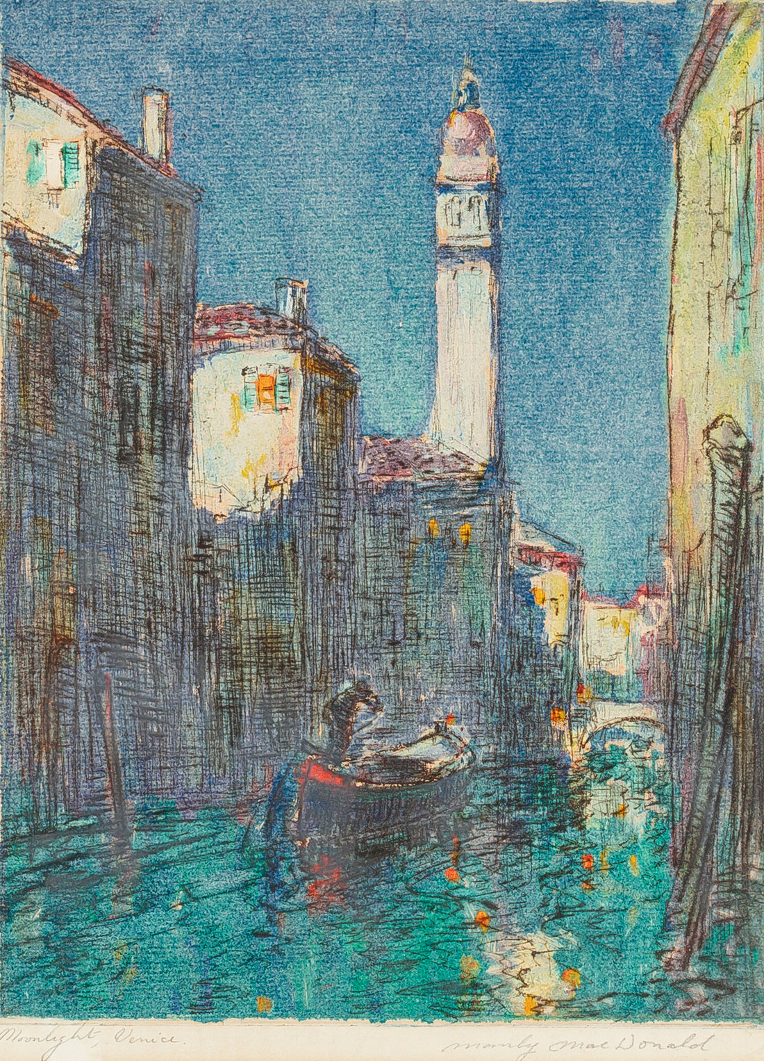 Manly E. MacDonald (Canadian 1889-1971) "Moonlight, Venice"