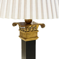CHAPMAN Square Brass And Steel Column Floor Lamp With Shade
